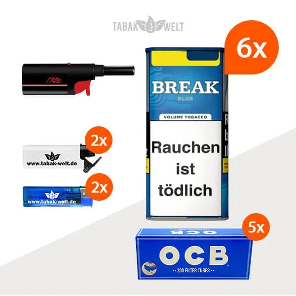 break-blue-volumentabak-6x-dose-mit-1000-huelsen-und-stabfeuerzeug