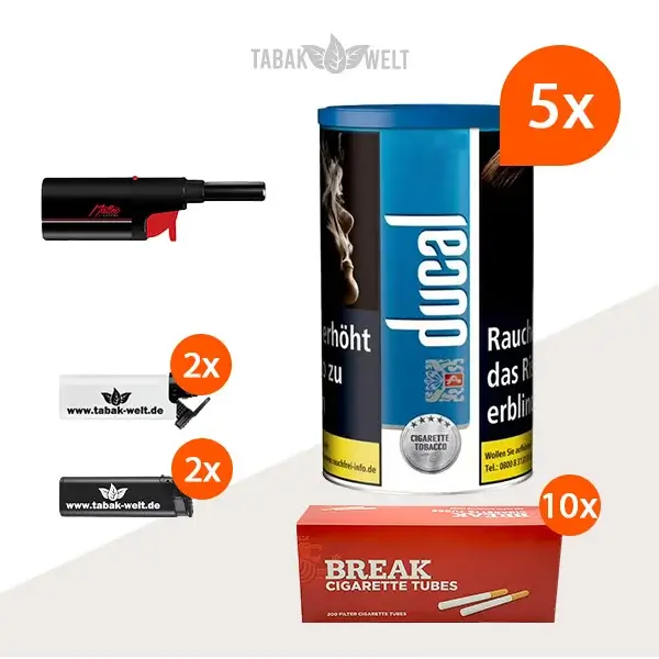 ducal-blau-feinschnitt-tabak-5x-dose-mit-2000-king-size-huelsen