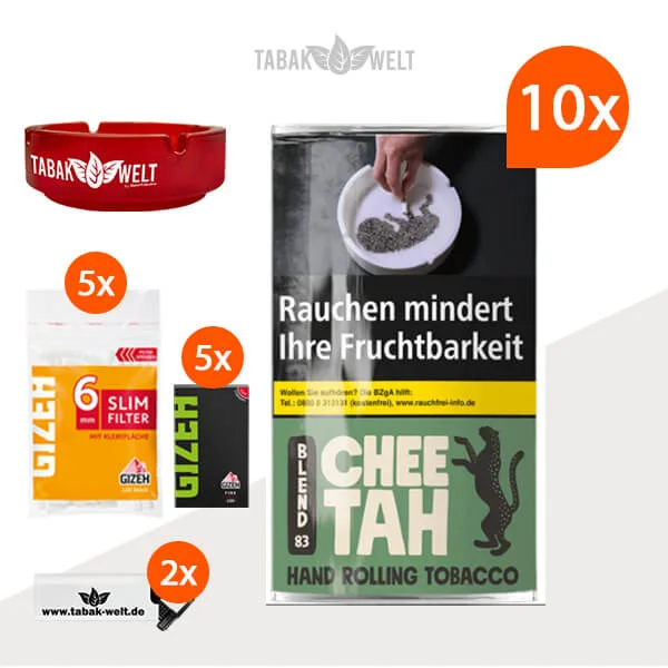 cheetah-gruen-feinschnitttabak-10x-pouch-mit-glas-aschenbecher
