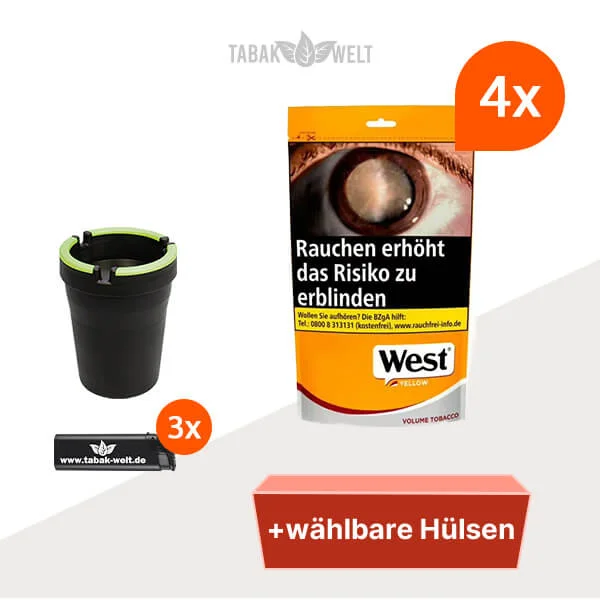 west-yellow-volumentabak-4x-beutel-mit-waehlbaren-filterhuelsen