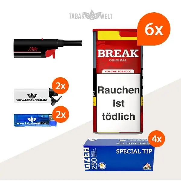 break-volumentabak-original-6x-dose-mit-1000-special-tip-huelsen-und-sturmfeuerzeugen