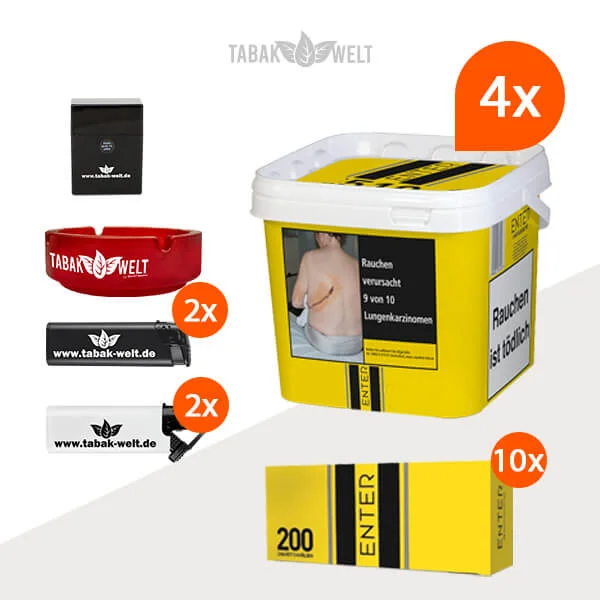 Enter Volumentabak 4 x Eimer mit 2000 Zigarettenhülsen
