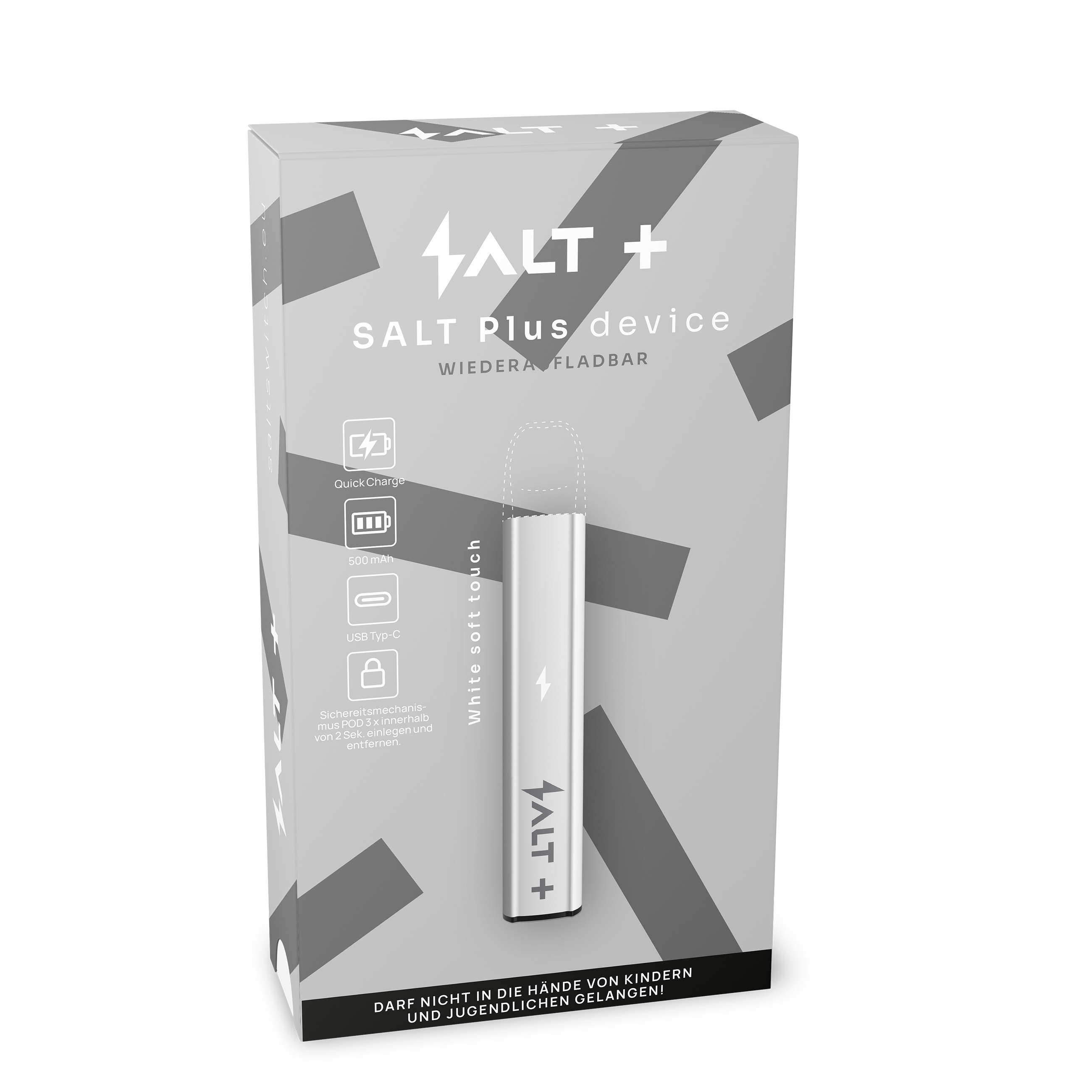 Salt Plus E-Zigarette (White Soft Touch) Akkuträger 