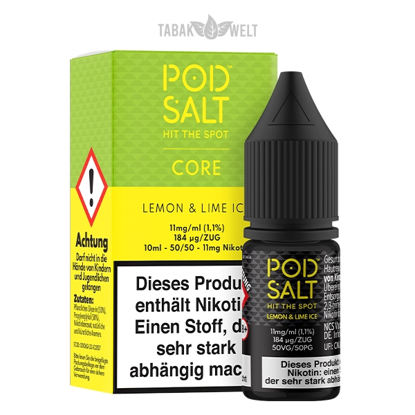 Pod Salt Core E-Liquid Lemon Lime Ice 10 ml 11 mg/ml