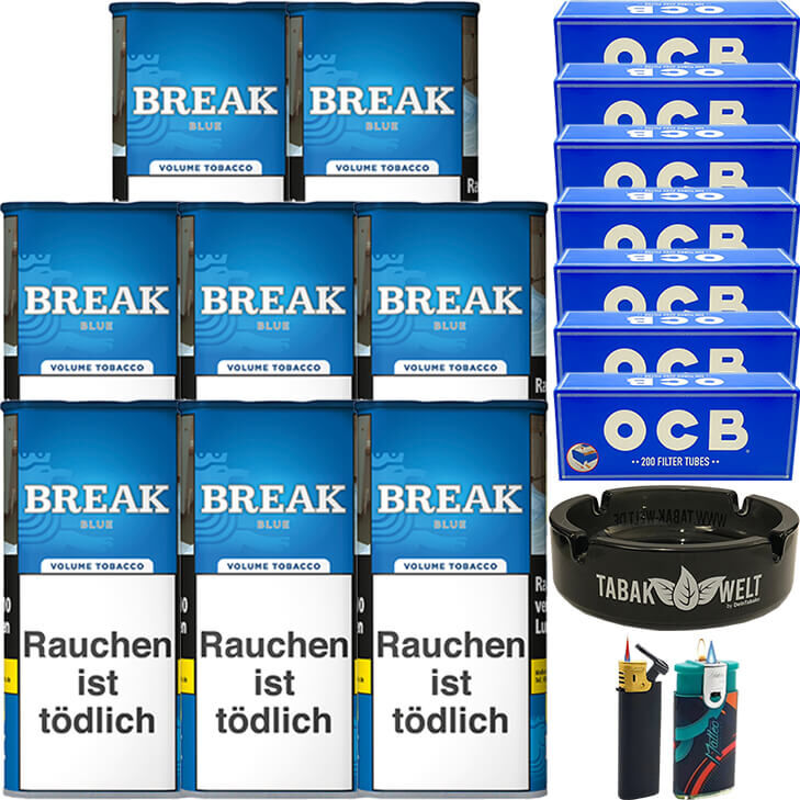 Break Blue / Blau 8 x 100g mit 1400 OCB Hülsen
