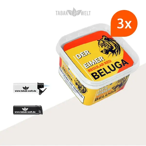 beluga-red-pfeifentabak-regular-3x-eimer-mit-sturmfeuerzeugen