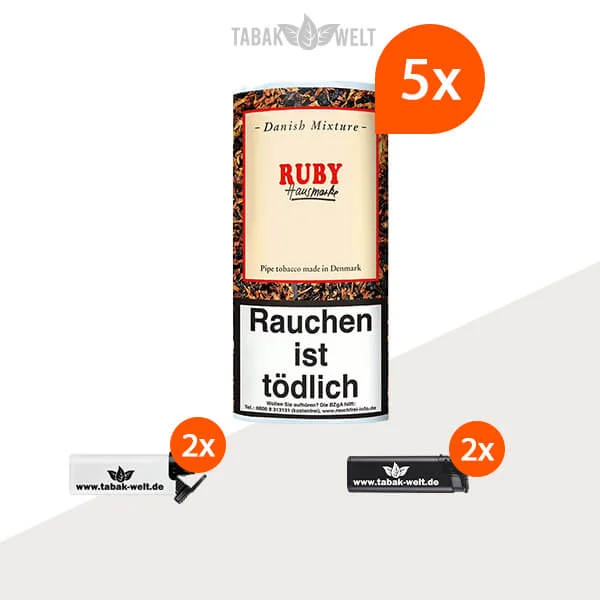 danish-mixture-ruby-pfeifentabak-5x-pouch-mit-feuerzeuge
