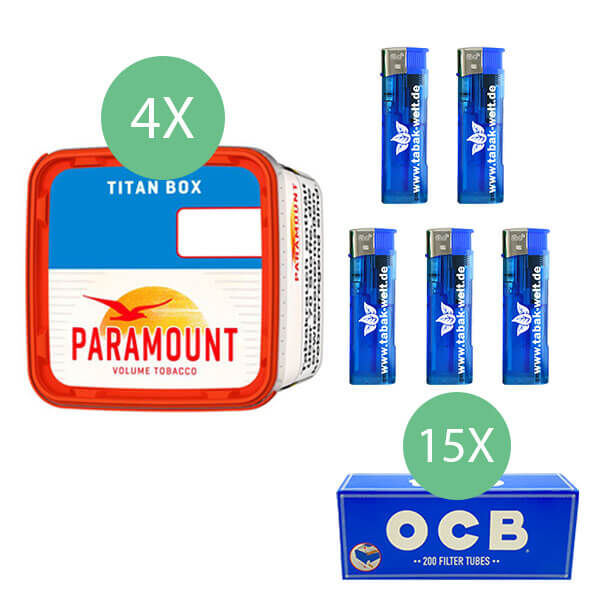 4 x Paramount Titan Box mit 3000 OCB Hülsen