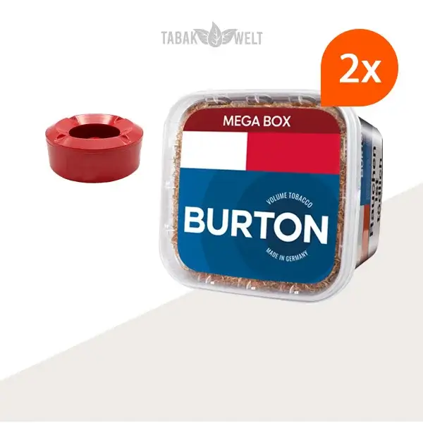 Burton Blue Volumentabak 2x Mega Box mit Windaschenbecher