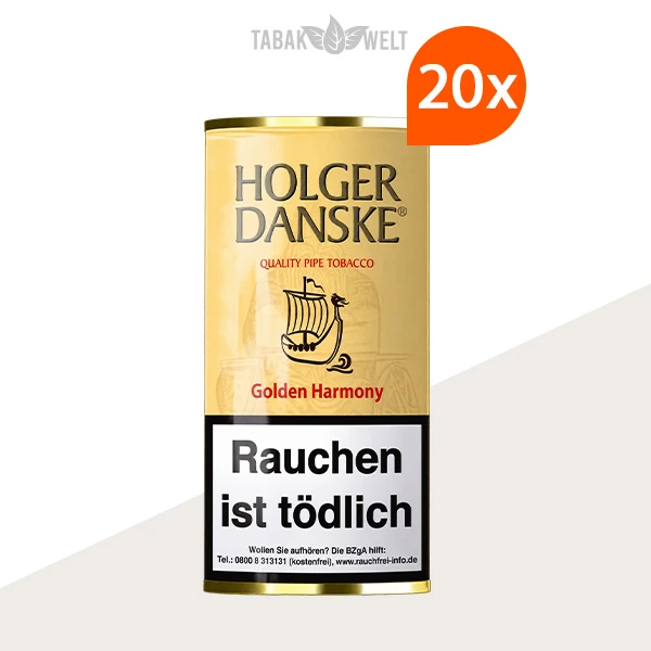 Holger Danske Golden Harmony Pfeifentabak – 20 Pouches im Set