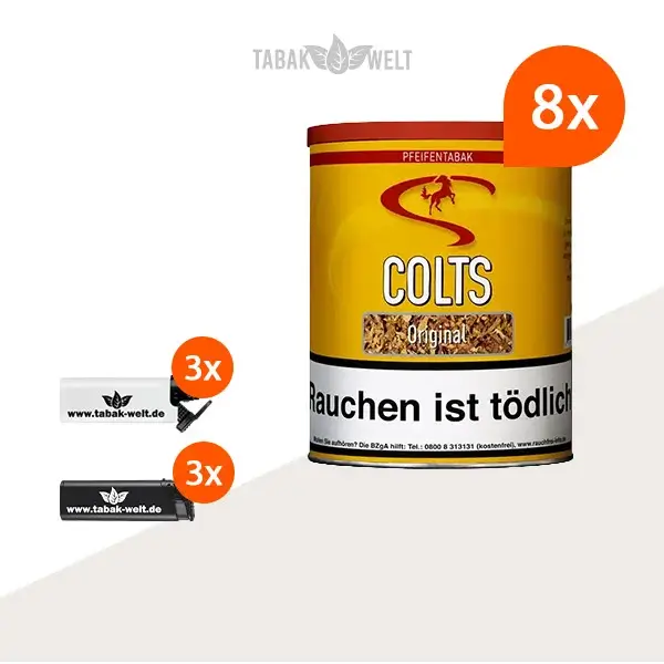 colts-original-pfeifentabak-8x-dose-mit-feuerzeuge