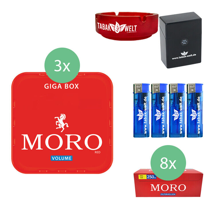 Moro Tabak 3 x 270g mit 2000 Moro Hülsen 