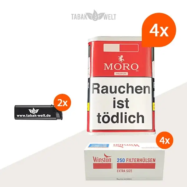 moro-red-feinschnitt-tabak-4x-dose-mit-1000-extra-size-huelsen