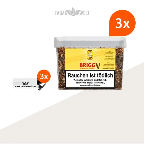 brigg-v-vanilla-pfeifentabak-3x-eimer-mit-feuerzeuge