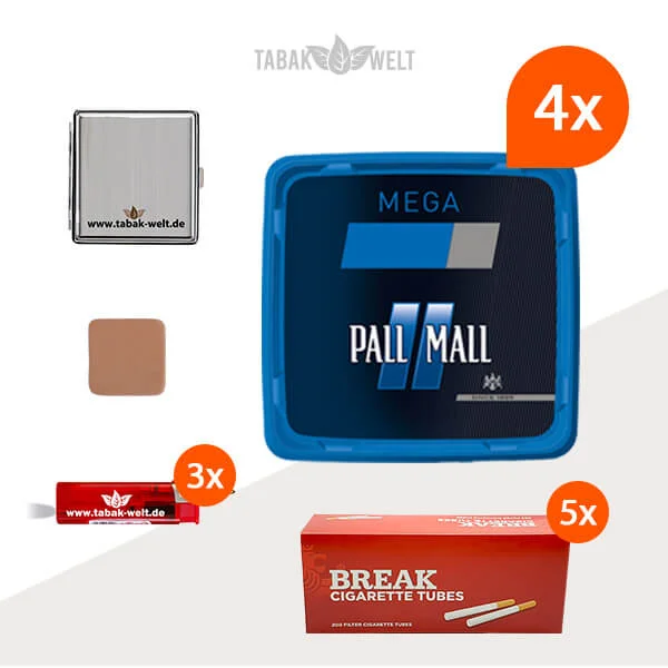 Pall Mall Tabak Blau 4 x Mega Box mit 1000 Hülsen Pall Mall Tabak Blau 4 x Mega Box mit 1000 Hülsen
