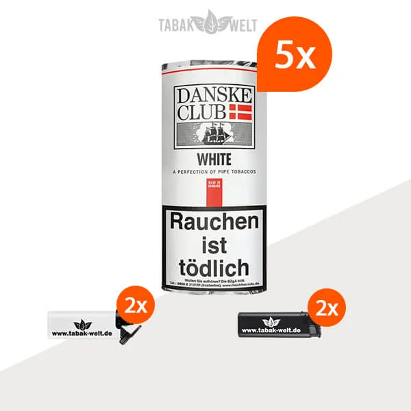danske-club-white-pfeifentabak-5x-pouch-mit-feuerzeuge