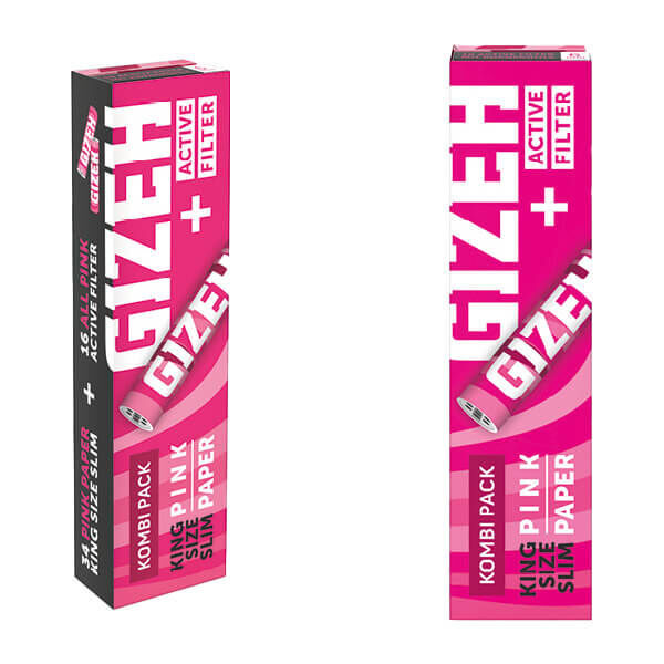 gizeh pink king size slim active filter pink 6mm einzel