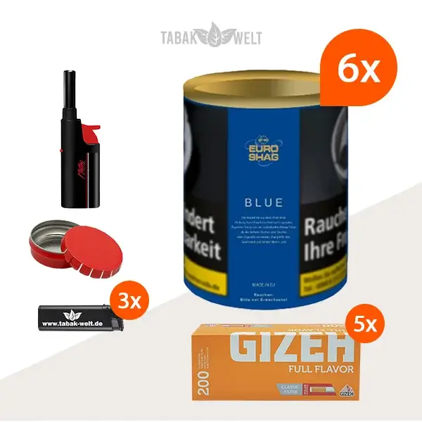 euro-shag-blue-halfzware-6x-dose-mit-1000-king-size-huelsen-und-stabfeuerzeug