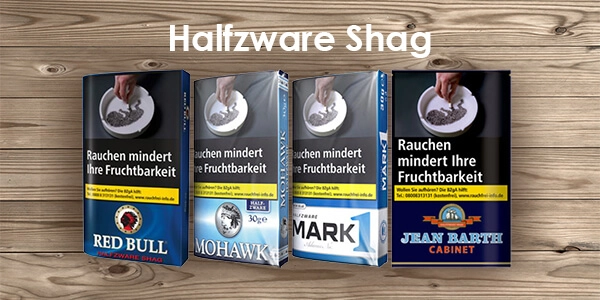 Verschiedene Marken des Drehtabaks Feinschnitt im Halfzware Shaq