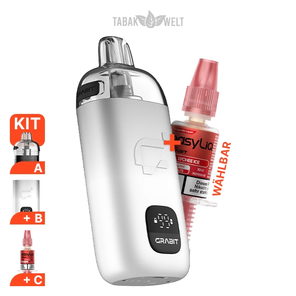 grabit-max-starter-kit-white-silver-inkl.-leerpod-liquid-nach-wahl