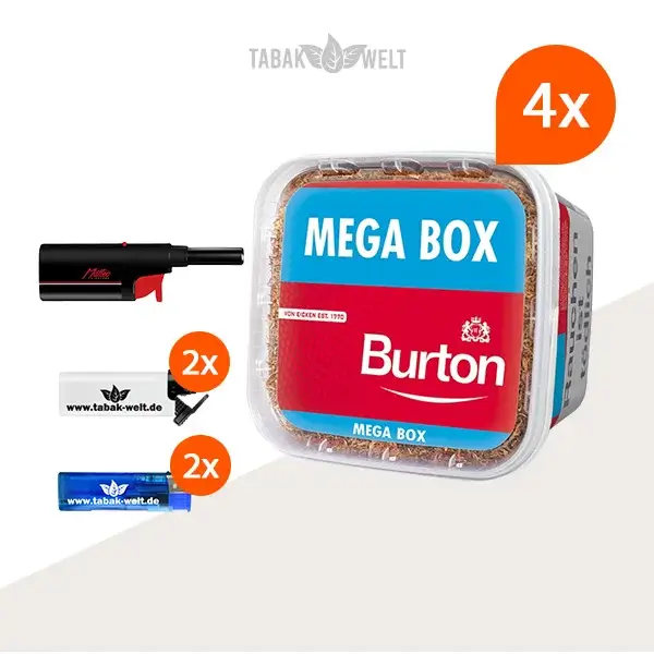 burton-red-volumentabak-4x-mega-box-mit-stabfeuerzeug