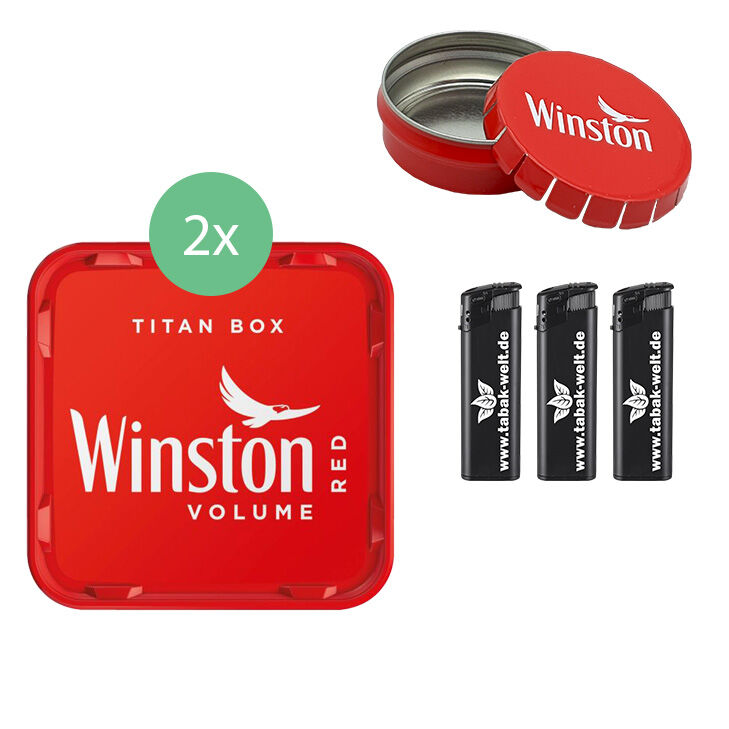 Winston Tabak 2 x Titan Box mit Aschenbecher