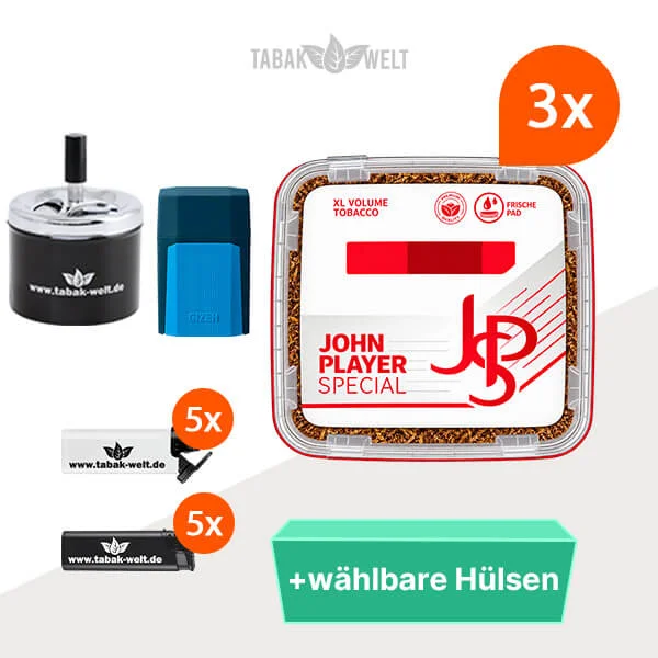 JPS John Player Tabak XL 3 x Eimer mit wählbaren Hülsen und Etui