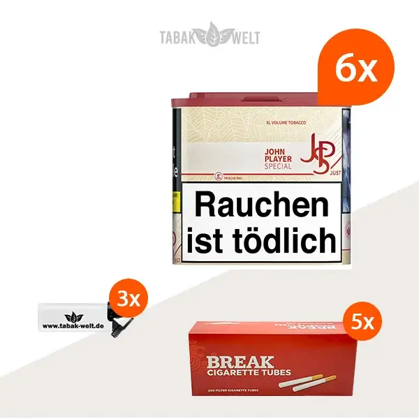 jps-john-player-just-volumentabak-6x-dose-mit-1000-filterhuelsen-und-sturmfeuerzeuge