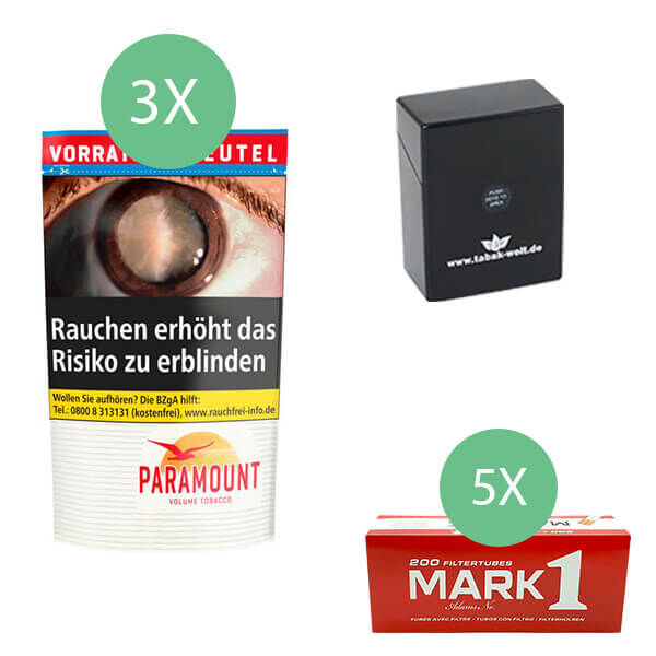 3 x Paramount Tabak Beutel mit 1000 Mark 1 Hülsen