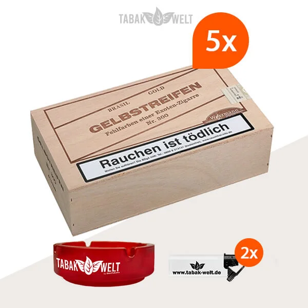 5x-woermann-cigars-spezialitten-zigarren-GELBSTREIFEN-NR.300