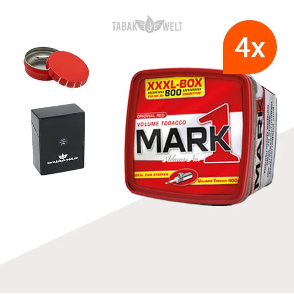 Mark 1 Red Volumentabak XXXL 4x Box mit Mini-Aschenbecher Mark 1 Red Volumentabak XXXL 4x Box mit Mini-Aschenbecher
