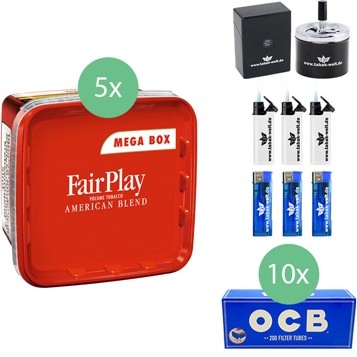 FairPlay Tabak 5 x Mega Box mit 2000 Filterhülsen