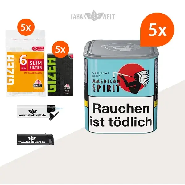 American Spirit Blue Feinschnitt-Tabak 5x Original Dose mit Blättchen american-spirit-blue-feinschnitt-tabak-5x-original-dose-mit-blaettchen