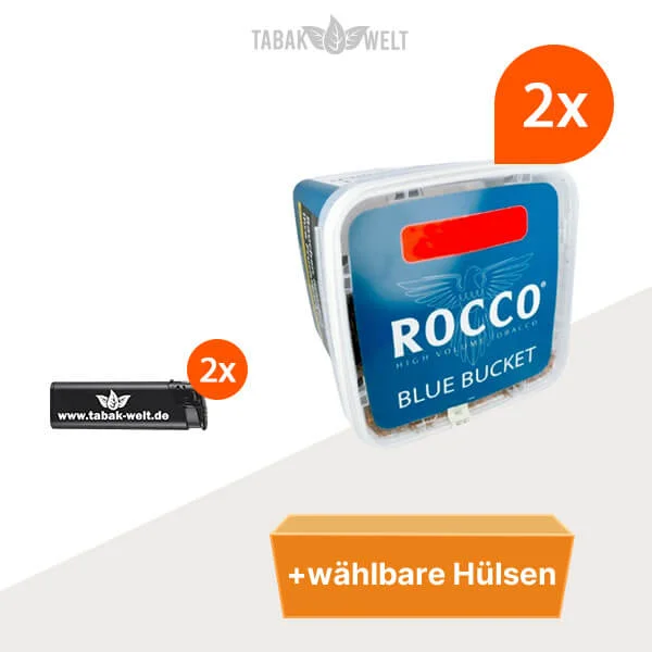 Rocco Blue Volumentabak 2x Bucket Box mit wählbaren Hülsen
