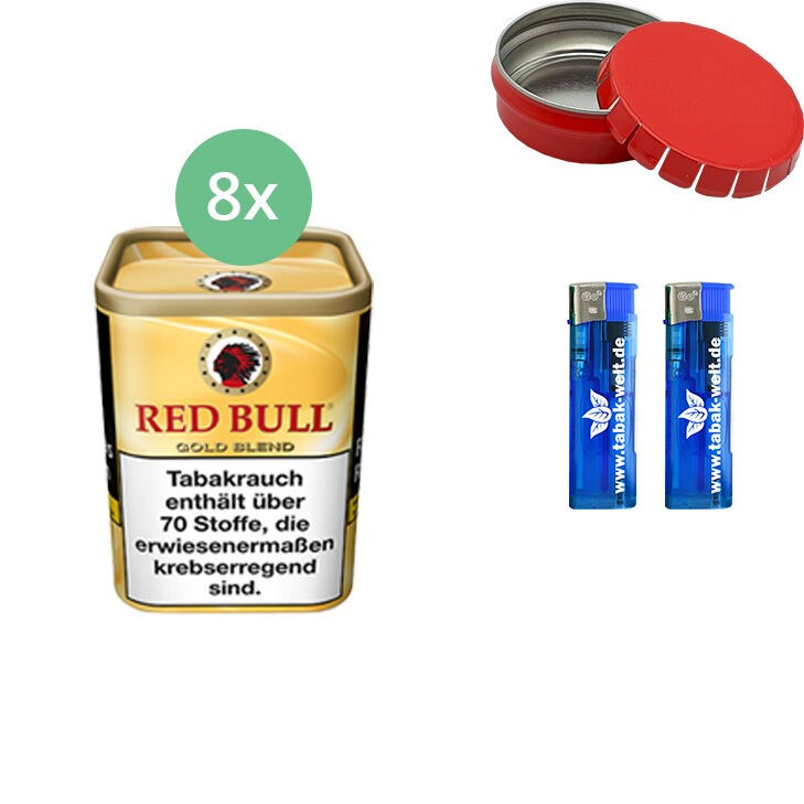 Red Bull Gold Blend 8 x 120g mit Taschenaschenbecher 