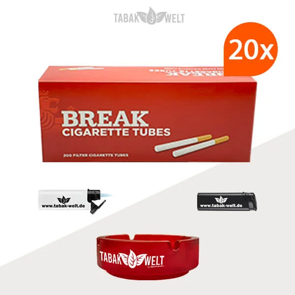 20x Break Hülsen 200er (4000 Stück) mit Aschenbecher