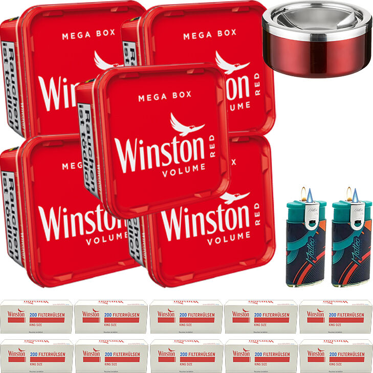 Winston Mega Box 5 x 135g mit 2000 King Size Hülsen