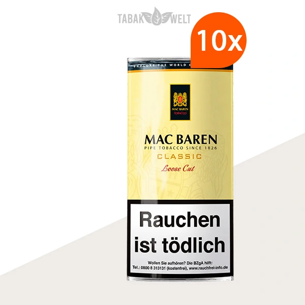 Mac Baren Classic Loose Cut Pfeifentabak – 10x Pouch