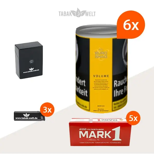 euro-shag-volume-tobacco-6x-dose-mit-1000-king-size-huelsen-und-etui
