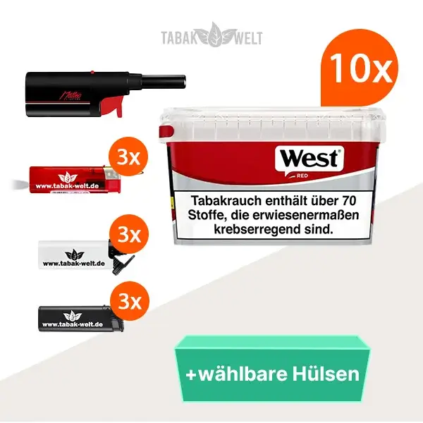 west-red-volumentabak-10x-mega-box-mit-waehlbaren-huelsen