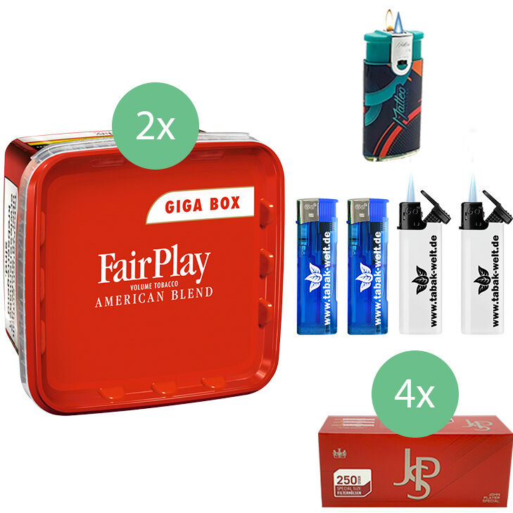 Fair Play Volumentabak 2 x Giga Box mit 1000 Special Size Filterhülsen