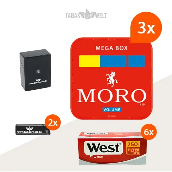 Moro Volumentabak 3 x Mega Box mit 1500 Special Size Hülsen Moro Volumentabak 3 x Mega Box mit 1500 Special Size Hülsen