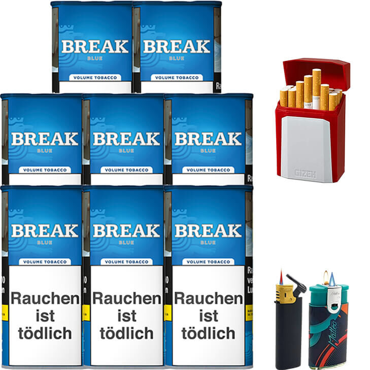 Break Volumentabak Blue / Blau 8 x Dose mit Etui