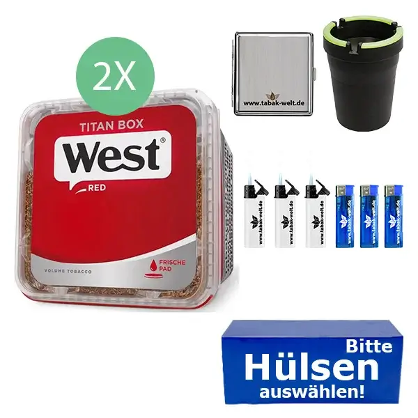 west-tabak-2-x-titan-box-mit-waehlbaren-filterhuelsen-und-metalletui west-tabak-2-x-titan-box-mit-waehlbaren-filterhuelsen-und-metalletui