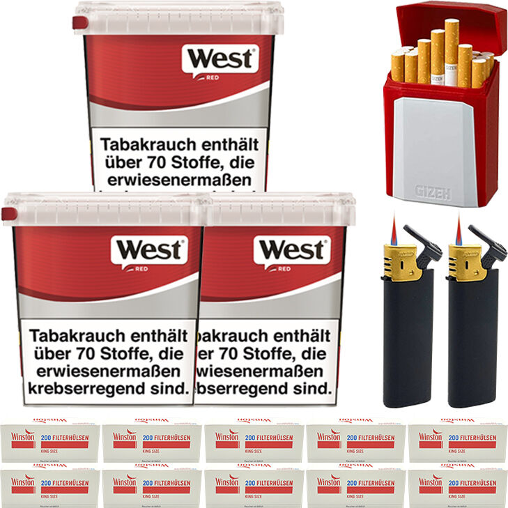 West Red 3 x 190g mit 2000 King Size Hülse