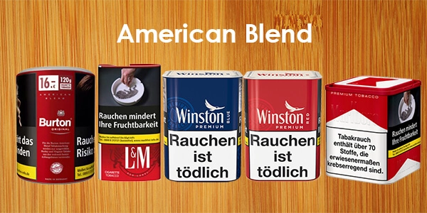 Verschiedene Marken des Drehtabaks Feinschnitt im American Blend