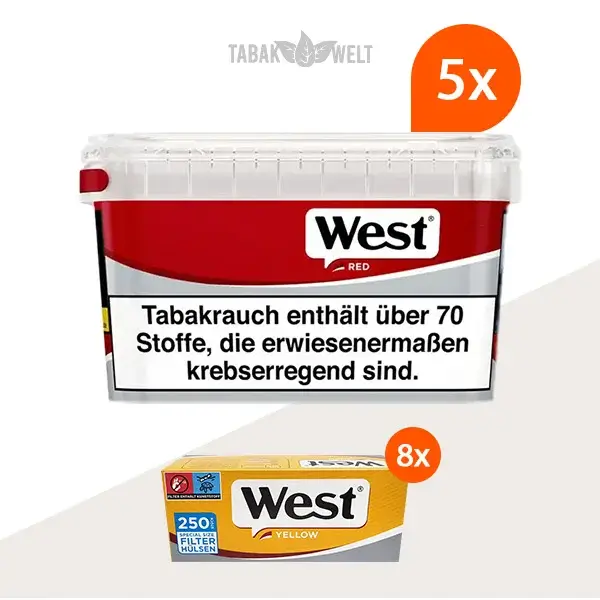 west-red-volumentabak-5x-mega-box-mit-2000-special-size-huelsen