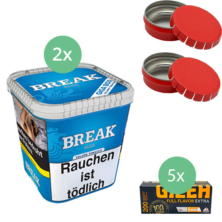 Break Tabak Blue 2 x Giga Box mit 1000 Extra Filterhülsen