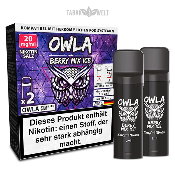 Owla E-Zigaretten Pods Berry Mix Ice 20mgml