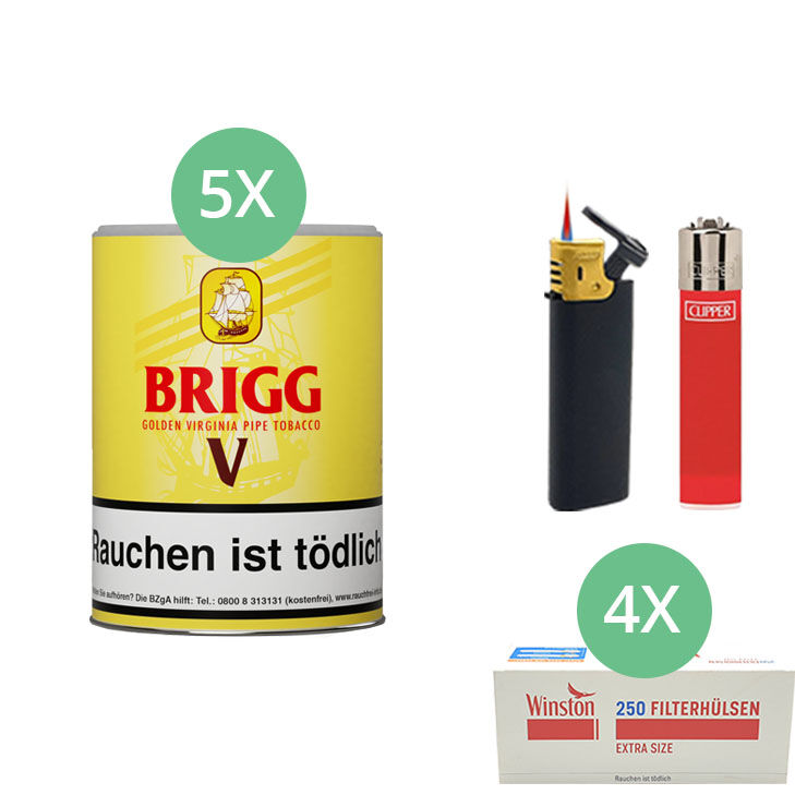 Brigg V 5 x 155g mit 1000 Extra Size Hülsen